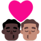 Kiss- Man- Man- Dark Skin Tone- Medium Skin Tone emoji on Microsoft